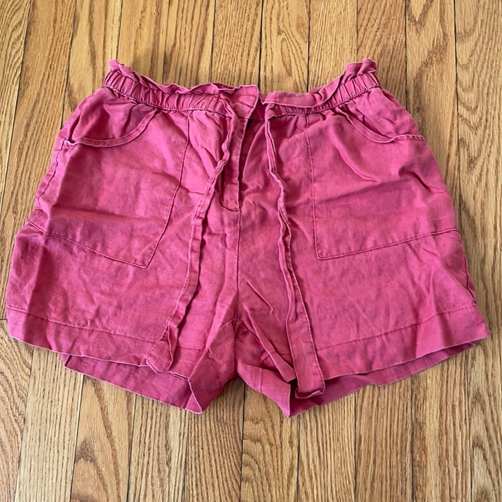 St Tropez High Waist Linen Shorts - S